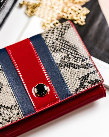 Elegante Damen Geldbörse mit Schlangenledermuster RFID – Peterson