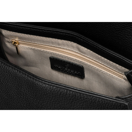 Klassische Damen-Umhängetasche aus Öko-Leder in Schwarz – Peterson