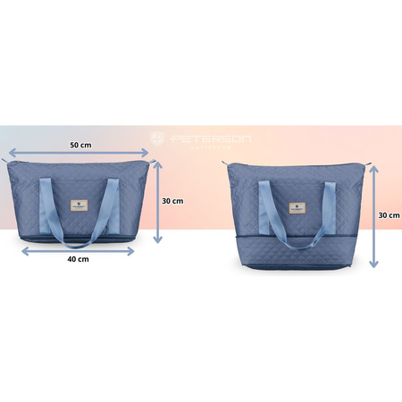 Trainings-Tasche aus Polyester in Blau, ausgestattet mit einem Griff für den Koffer - Peterson