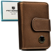 Damen-Geldbörse aus Natur- und Öko-Leder in brauner Farbe, ausgestattet mit einem RFID-System - Peterson