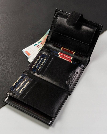 Große Herren Geldbörse mit Druckknopf aus echtem Leder – Peterson