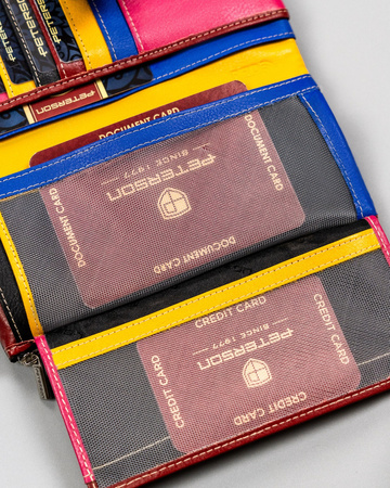 Schwarze Damen Geldbörse aus Leder mit Druckknopf – Peterson