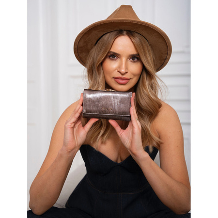 Damen Geldbörse aus Leder mit Fächern in Grau – Peterson