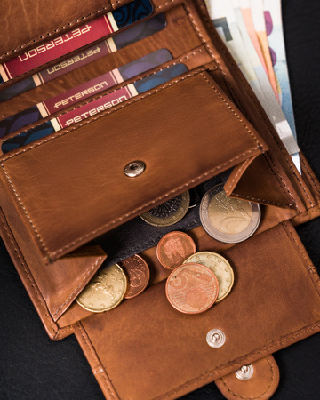 Zippbare Herren Geldbörse aus Leder für Karten – Peterson