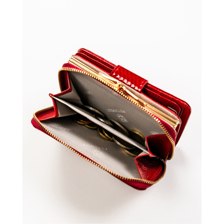 Damen Geldbörse aus Leder mit Druckknopf und RFID – Peterson