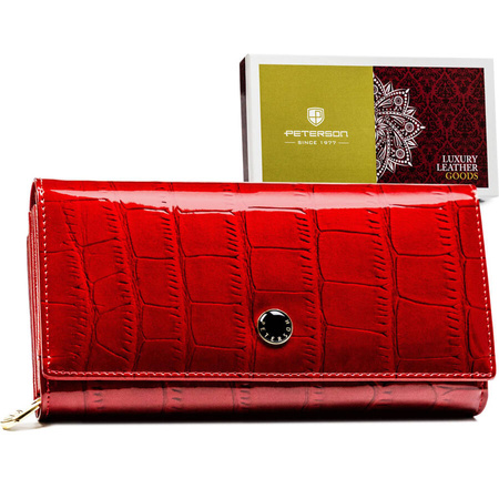 Große rote Damen Geldbörse mit RFID-Schutz – Peterson