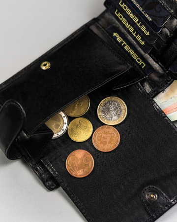 Große Herren Geldbörse aus Leder mit Druckknopf – Peterson