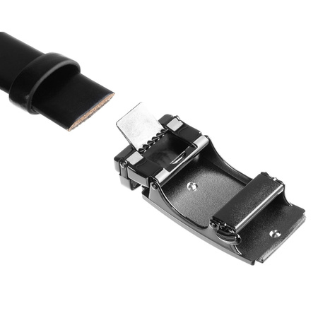 Gürtel aus Leder, schwarz, Herren, mit automatischer Schnalle – Peterson