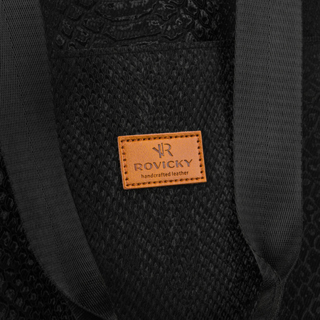 Großer Shopper für Damen aus Polyester in Schwarz – Rovicky