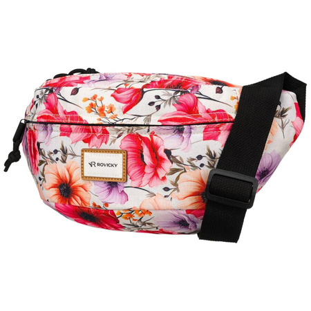 Bauchtasche für Damen mit Blumenmuster und Reißverschluss – Rovicky