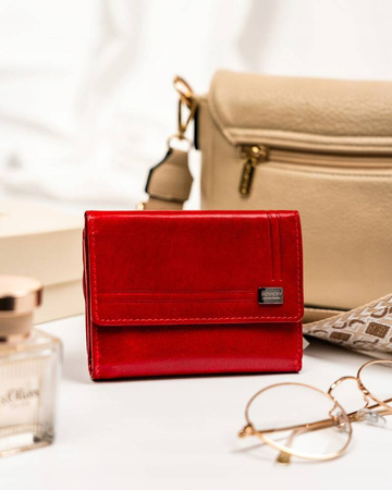 Damen Geldbörse aus Leder mit Druckknopf – Rovicky