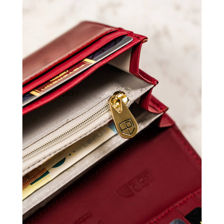 Klassische rote Damen Geldbörse aus Lackleder – Peterson