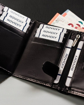 Große Herren Geldbörse aus Leder mit RFID-Schutz – Rovicky