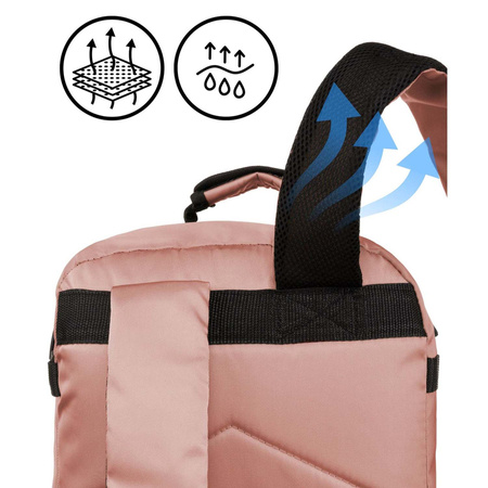 Geräumiger, reisetauglicher Kabinenrucksack mit USB in Rosa – Peterson