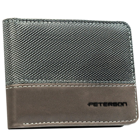 Graue Herren Geldbörse ohne äußeren Verschluss mit RFID-Schutz – Peterson
