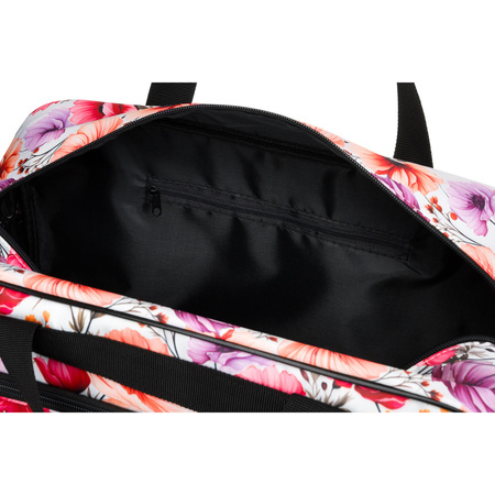 Mehrfarbige Reisetasche aus strapazierfähigem Polyester mit USB-Anschluss und Pflanzenmuster – Rovicky