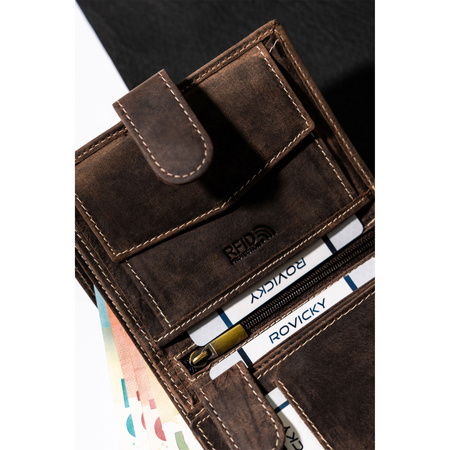 Herren-Geldbörse für Karten und Dokumente aus Nubukleder - Buffalo Wild