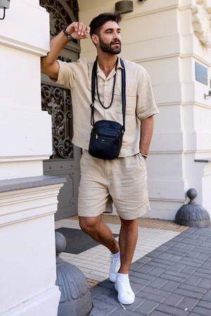 Herren Schultertasche aus Leder – Peterson