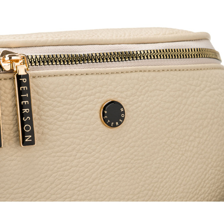 Beige, praktische Damen-Bauchtasche aus Kunstleder für den urbanen Alltag, einkammerig – Peterson