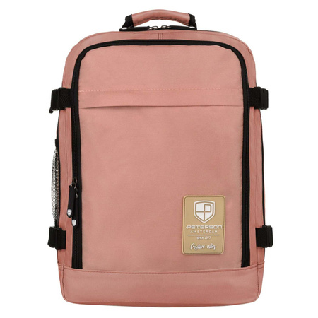 Geräumiger, reisetauglicher Kabinenrucksack mit USB in Rosa – Peterson
