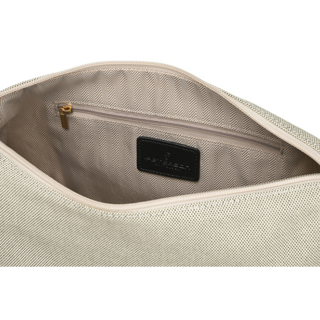 Städtische Damen Tasche aus Echtleder und Polyamidfaser in Beige-Schwarz – Peterson