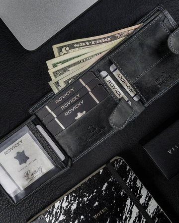 Herren Geldbörse aus Leder mit Druckknopf – Always Wild