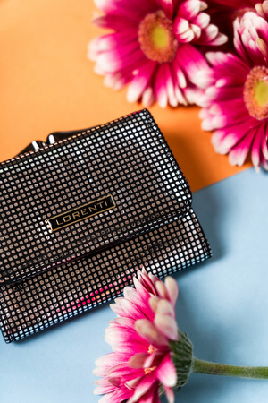 Kleine Damen Geldbörse aus Leder mit Druckknopf und Bügelverschluss – Lorenti