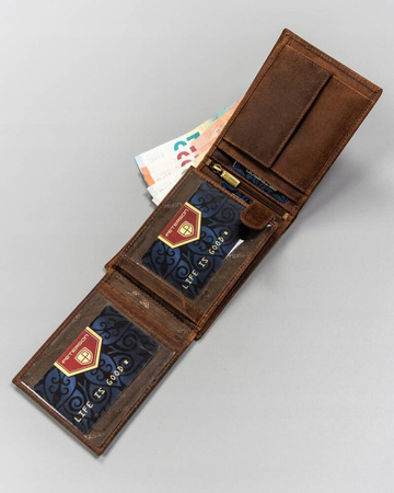 Herren Geldbörse aus Leder mit Zierprägung – Peterson