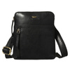 Schwarze Herren‑Umhängetasche aus echtem Leder, einkammerig, mit Reißverschluss – Peterson