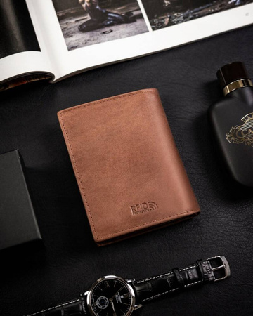 Große, vertikale Herren Geldbörse aus echtem Leder – Peterson