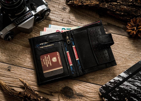 Vertikale Herren Geldbörse mit Druckknopf – Peterson