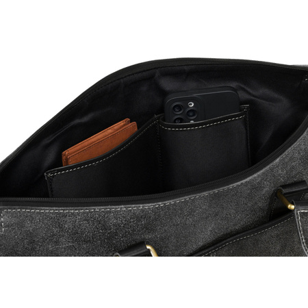 Schwarze Herren Aktentasche aus Leder mit Laptopfach – Peterson