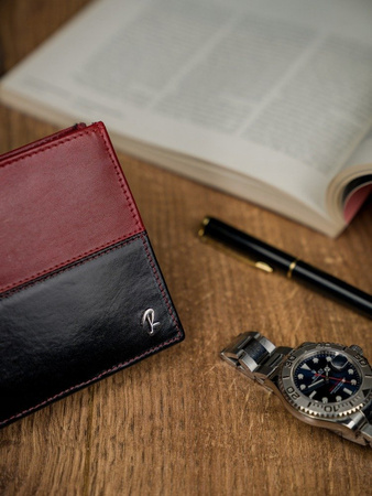 Herren Geldbörse hochkant, zweifarbig aus Leder – Rovicky