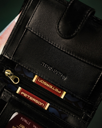 Große Herren Geldbörse aus echtem Leder mit Druckknopf – Peterson