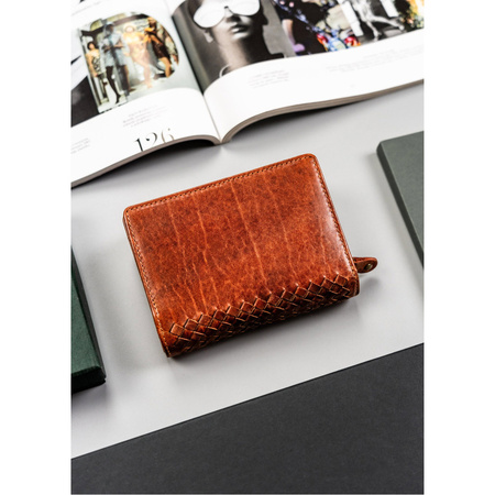 Damen Geldbörse aus Leder mit Druckknopf und RFID – Peterson