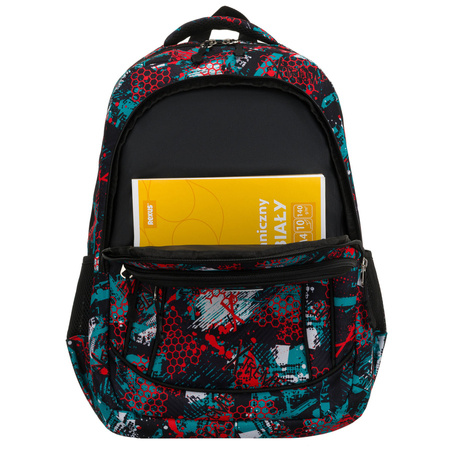 Zweifach unterteiltes Schulrucksack aus Polyester in einem originellen Muster - Peterson