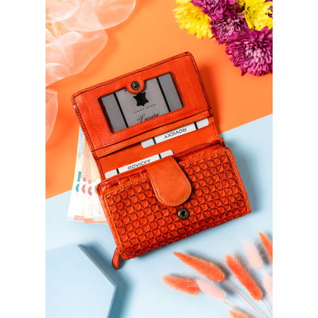 Leder Damen Geldbörse mit Struktur und Kartenfächern – Rovicky