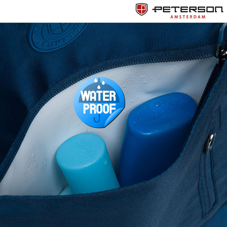 Reise-Rucksack aus Cordura in Marineblau, ausgestattet mit USB-Anschluss - Peterson