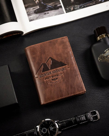 Große vertikale Herren Geldbörse aus echtem Leder – Peterson