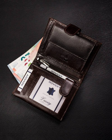 Große Herren Geldbörse aus Leder im Hochformat – Rovicky