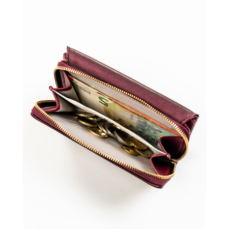 Damen-Geldbörse aus Öko-Leder in violetter Farbe, ausgestattet mit RFID-System – Peterson