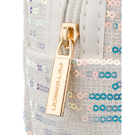 Kosmetiktasche aus Polyester in Weiß, ein Fach - Peterson