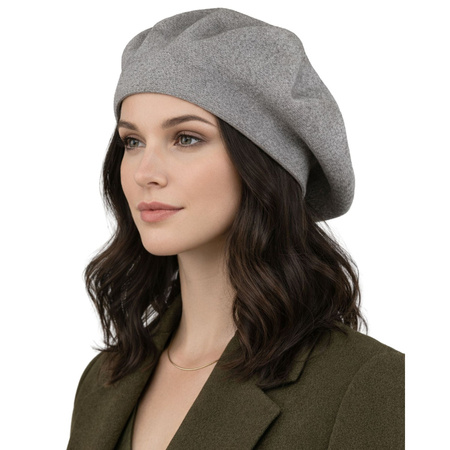 Stilvolles Damen-Barett aus Acryl in Grau – Peterson