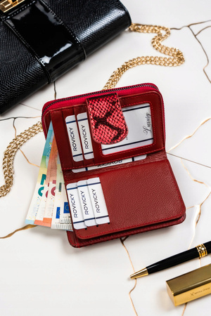 Glänzende Damen Geldbörse aus echtem Leder – Lorenti