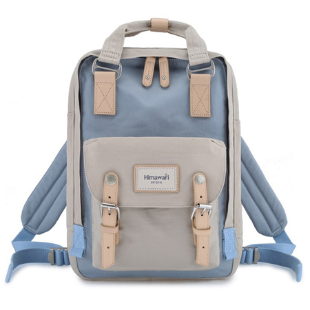 Beigeblau gestreifter Laptoprucksack – Himawari