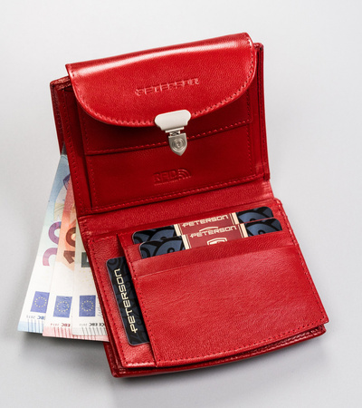 Damen Geldbörse aus Leder mit RFID-System und Druckknopfverschluss – Peterson
