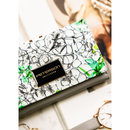 Stilvolle, mehrfarbige Damen Geldbörse aus echtem Leder mit Bügelverschluss und RFID-Schutz – Peterson