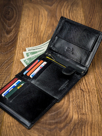 Herren Geldbörse aus Leder in Großformat mit Glattleder-Finish – Rovicky