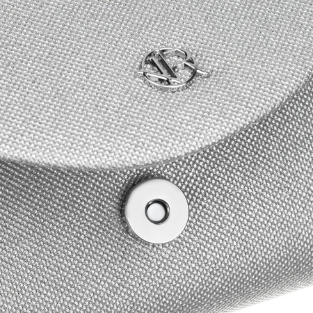 Brokat-Damen-Clutch aus synthetischem Stoff in Silberfarbe - Rovicky