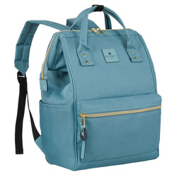 Blauer Damen Rucksack mit einem Hauptfach aus Polyester, ideal als Handgepäck – Peterson